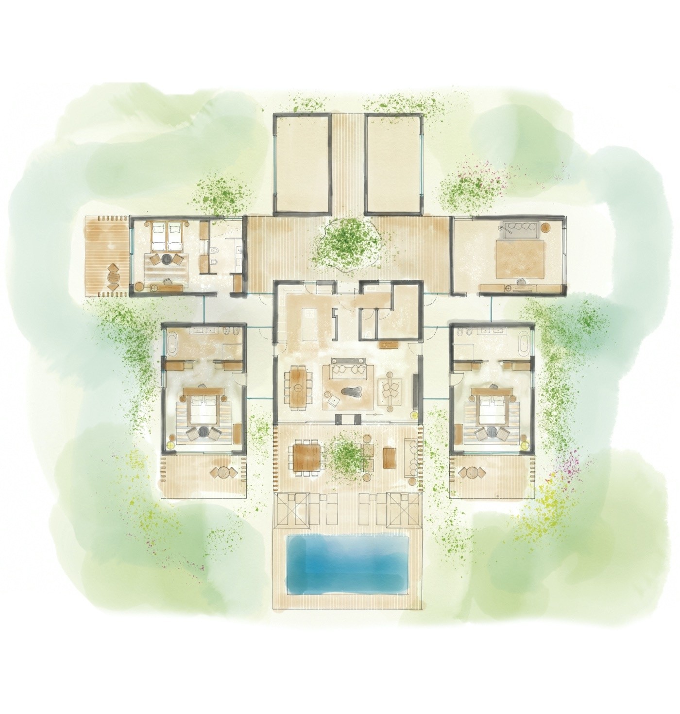 Two Cabanas Villa Plan